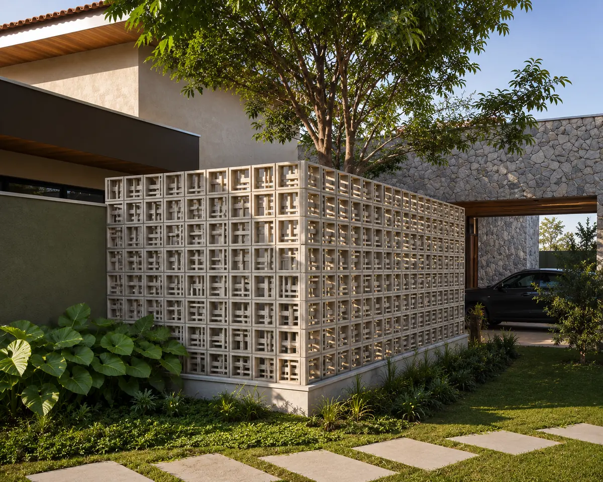 Elemento vazado, muro, Concretto Studio