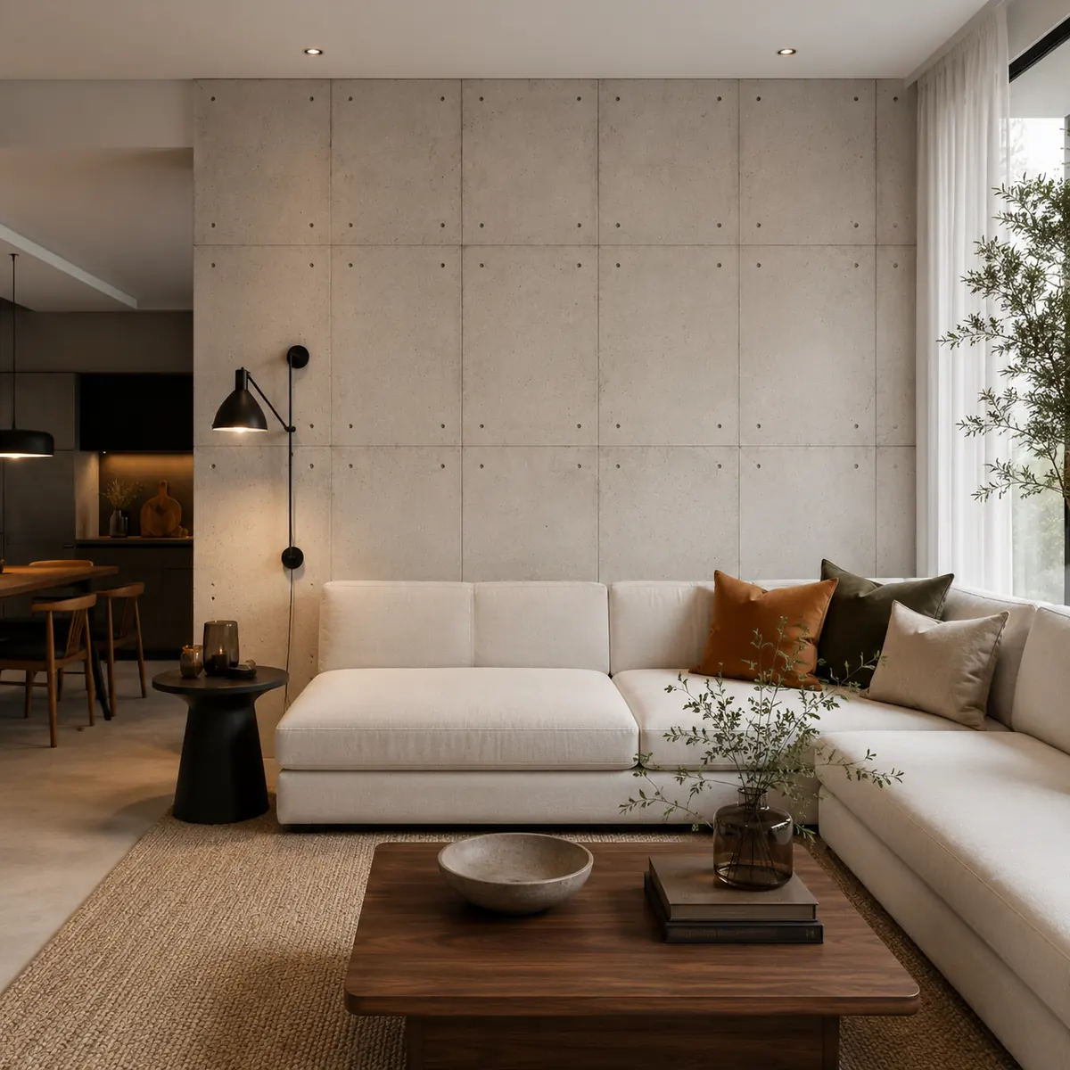 Industrial pré-furos, sala, Concretto Studio