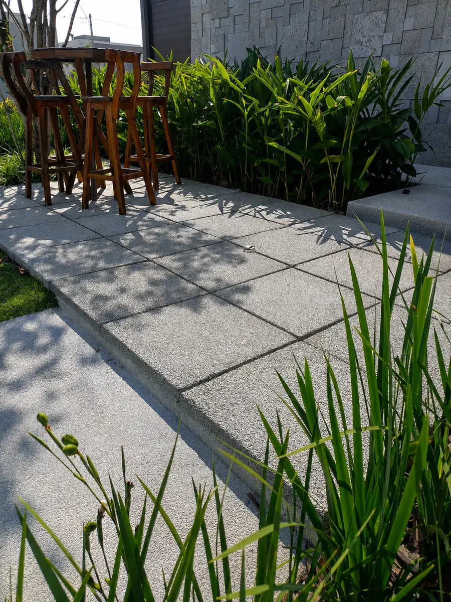Piso drenante, jardim, Concretto Studio